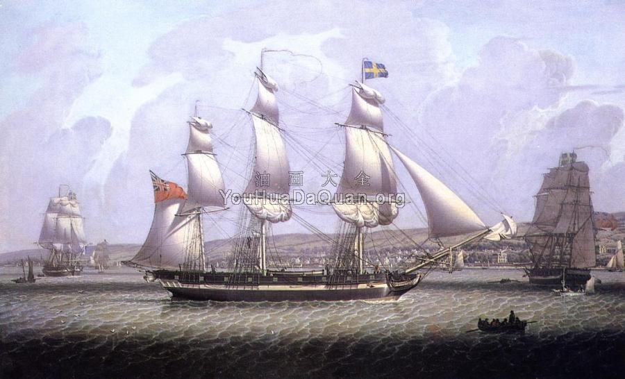 A Frigate of the Baltic Fleet off Greenock - 罗伯特·萨蒙